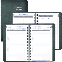 Blueline® Net Zero Carbon™ Daily Planner 8" x 5" Bilingual Black
