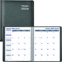 Blueline® Net Zero Carbon™ Monthly Planners 9-1/4"x7-1/4" Bilingual Black