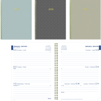 Blueline® Minimalist Weekly/Monthly Planner 12 Month 11"x8-1/2" Bilingual Assorted Colours