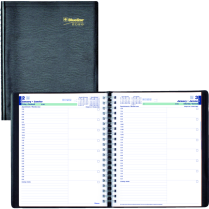 Blueline® Essential Daily Planner 11"x8-1/2" Bilingual Black