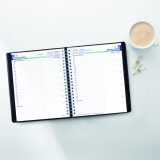 Blueline® Essential Daily Planner 11" x 8-1/2" Bilingual Black