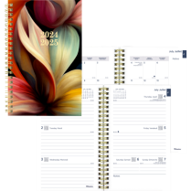 Blueline® Academic Weekly/Monthly Planner 8" x 5" Bilingual Multicolour Tropical Flower