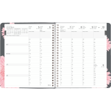 Blueline® Timanager® Planifi-Action® Pink Daisy Weekly Planner Twin Wire Soft Cover 8-1/2" x 6-3/4" Flexible Cover Pink Bilingual