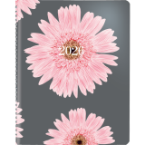 Blueline® Timanager® Planifi-Action® Pink Daisy Weekly Planner Twin Wire Soft Cover 8-1/2" x 6-3/4" Flexible Cover Pink Bilingual