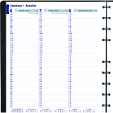 Blueline® MiracleBind™ Weekly Planner Soft Cover 11x9-1/16" Bilingual Black