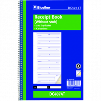 RECEIPT BOOK DUPLICATE 4UP ENGLISH 10-7/8x6-3/4