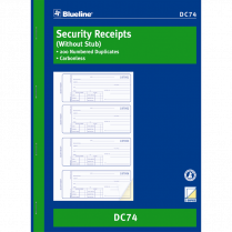 Blueline® Security Receipts 2-part 4/page 10-7/8" x 8" English