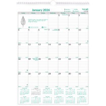Brownline® EcoLogix® Monthly Wall Calendar 12"x17" English