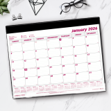Brownline® Monthly Desk/Wall Calendar 24-1/4"x19-1/8" English