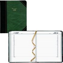 Brownline® Traditional Daily Diary Hard Cover 8-1/8"x6-9/16" English Green