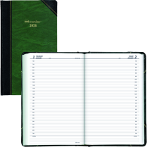 Brownline® Traditional Daily Diary Hard Cover 13-3/8"x8" English Green