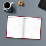 Brownline® Traditional Daily Hard Cover Bound Journal 10" x 7-7/8" Red English
