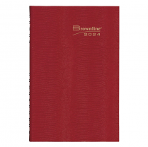 Brownline® CoilPro Daily Journal 10-1/8" x 7-7/8" Red English