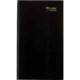 Brownline® Traditional Daily Hard Cover Bound Journal 13-3/8"x7-7/8" Black English