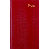 Brownline® Traditional Daily Hard Cover Bound Journal 13-3/8" x 7-7/8" Red English