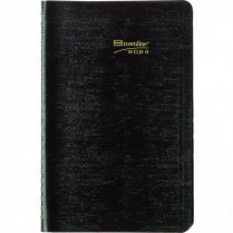 Brownline® Essential Weekly Diary Twin Wire Flexible Cover 8" x 5" English Black