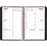 Brownline® Essential Weekly Diary Twin Wire Flexible Cover 8"x5" English Black
