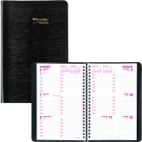 Brownline® Essential Weekly Diary Twin Wire Flexible Cover 8" x 5" English Black