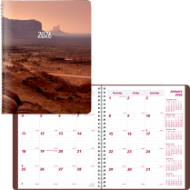 Brownline® Mountain Monthly Planner 8-7/8" x 7-1/8" English Blue