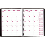 Brownline 16-Month Monthly Planner 11"x8-1/2" English Black