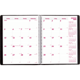 Brownline 16-Month Monthly Planner 11" x 8-1/2" English Black