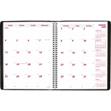 Brownline® Essential Monthly Diary 14 Month Twin Wire 11" x 8-1/2" English Black