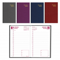 Brownline® Traditional Diary Daily Pocket 4-3/4" x 3" English Assorted Colours