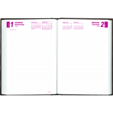 Brownline® Traditional Daily Hard Cover Journal Untimed 7-1/2" x 5" English Black