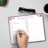 Brownline® Traditional Daily Planner Perfect Bound Hard Cover 8"x5" English Black