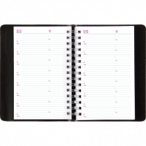 Brownline® Essential Daily Diary Twin Wire 8" x 5" English Black