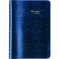 Brownline® Essential Daily Diary Twin Wire 8" x 5" English Blue
