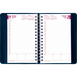 Brownline® Essential Daily Diary Twin Wire 8" x 5" English Blue