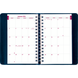 Brownline® Essential Daily Diary Twin Wire 8" x 5" English Blue