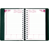 Brownline® Essential Daily Diary Twin Wire 8"x5" English Green
