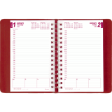 Brownline® Essential Daily Diary Twin Wire 8"x5" English Red