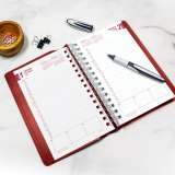 Brownline® Essential Daily Diary Twin Wire 8"x5" English Red
