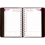 Brownline® Essential PlannerPlus Daily Diary Twin Wire Soft Cover 5"x8" English Black