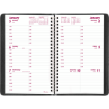 Brownline® Essential Weekly Diary Soft Cover Twin Wire 8"x5" English Black