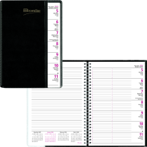 Brownline® Pre-Vu Weekly Planner 12 months 8-1/2"x6-3/4" Bilingual Black