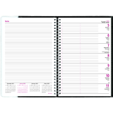 Brownline® Pre-Vu Weekly Planner 12 months 8-1/2" x 6-3/4" Bilingual Black