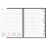 Brownline® Pre-Vu Weekly Planner 12 months 11" x 8-1/2" Bilingual Black