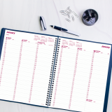 Brownline® Essential Weekly Diary Twin Wire 11" x 8-1/2" English Blue