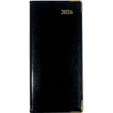 Blueline® Weekly Executive Pocket Diary 6-3/4" x 3-1/4" Flexible Cover Horizontal Format Trilingual Black