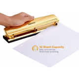 Bostitch® Executive Three-Hole Punch 12 Sheets Gold