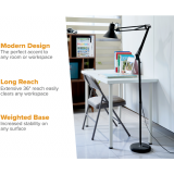 Bostitch® Office Swing Arm LED Floor Lamp 72" Black