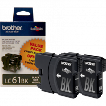 INK CARTRIDGE BRO LC61 BLACK 2PK LC612PKS 450PG YIELD/CART