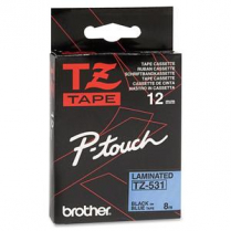TZE LABEL TAPE 12MM BK/BE BROTHER P-TOUCH TZE-531