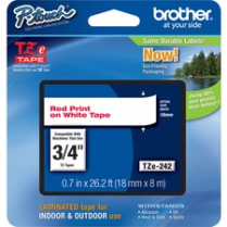 TZE LABEL TAPE 18MM RD/WE BROTHER P-TOUCH