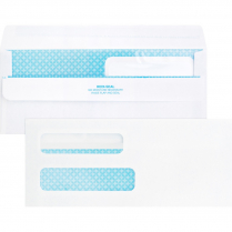 Business Source Double Window #8-5/8 Self Seal Security Envelopes 500/box