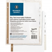 Business Source Reinforced Big Tab Indexes Clear 5 Tabs